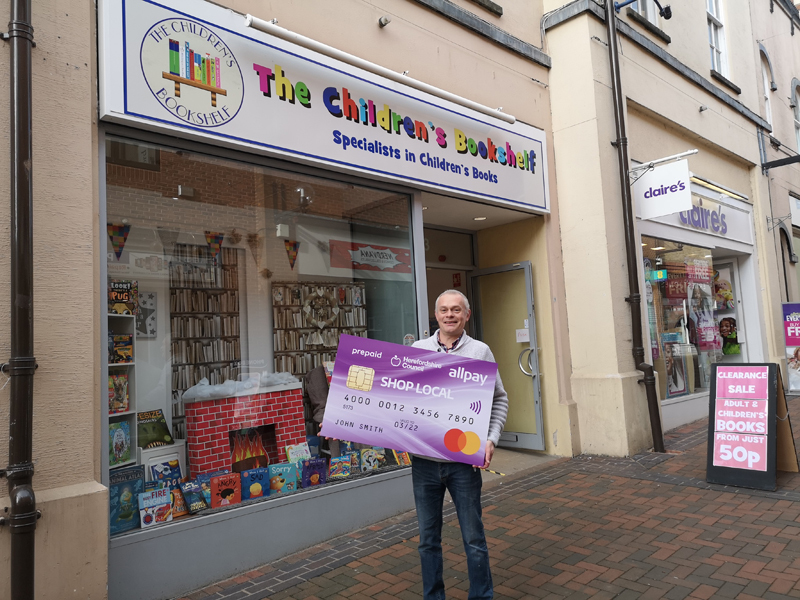 Duncan Coope, of The Childrens Bookshop in Herefords Maylord Shopping Centre, has praised Herefordshire Councils Shop Local cards