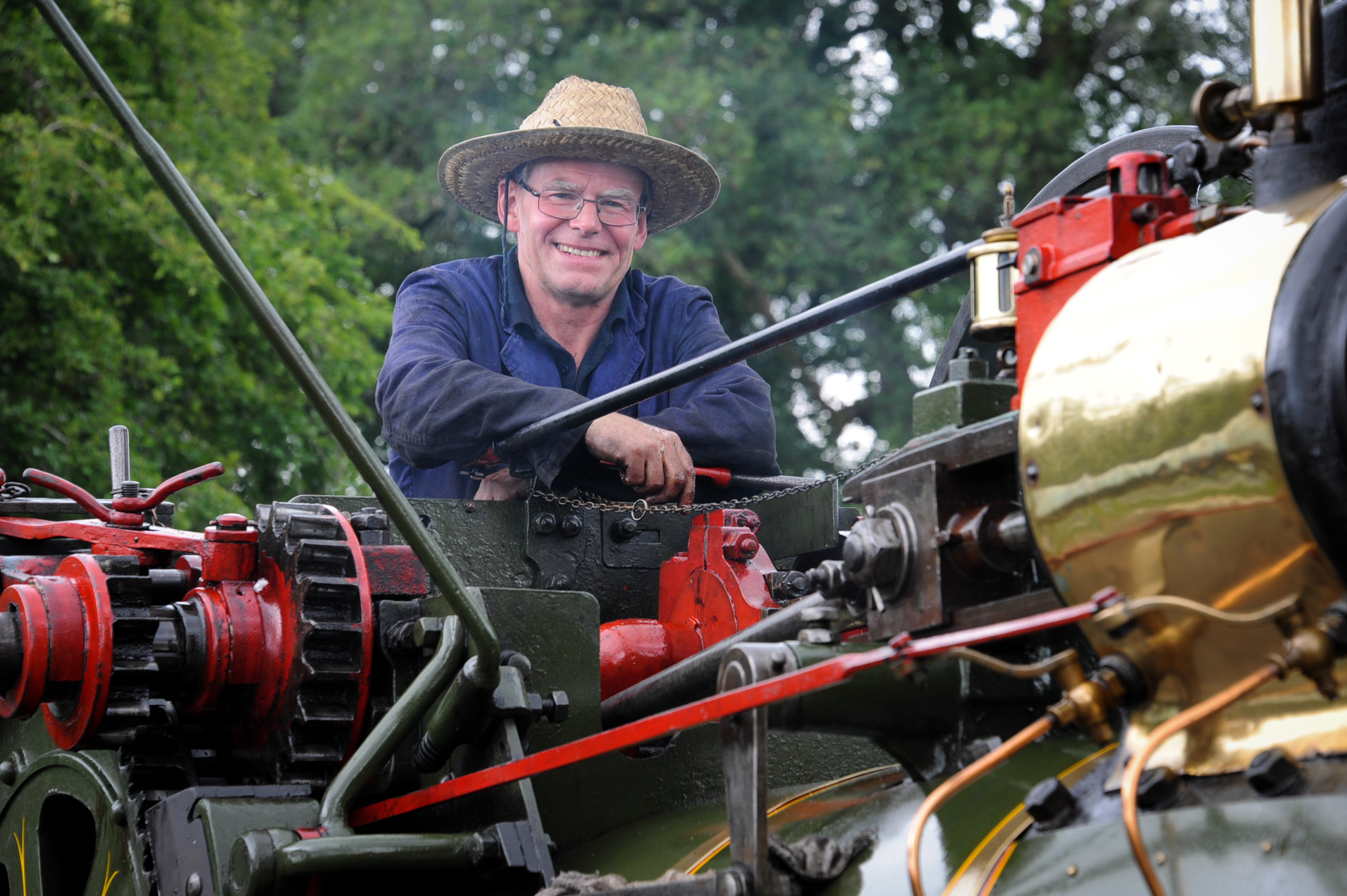 Simon Tyler working on his 1884 steam engine, Lord Burrell, at the Gala in 2017 