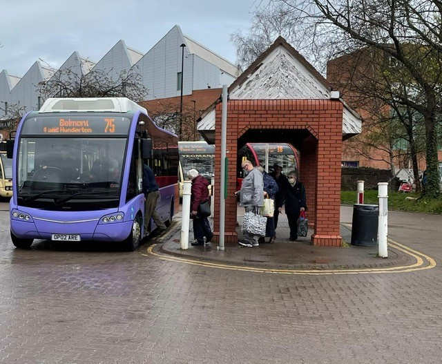 Sargeants new electirc bus at Hereford City Bus station. Picture: Sargeant Brothers 