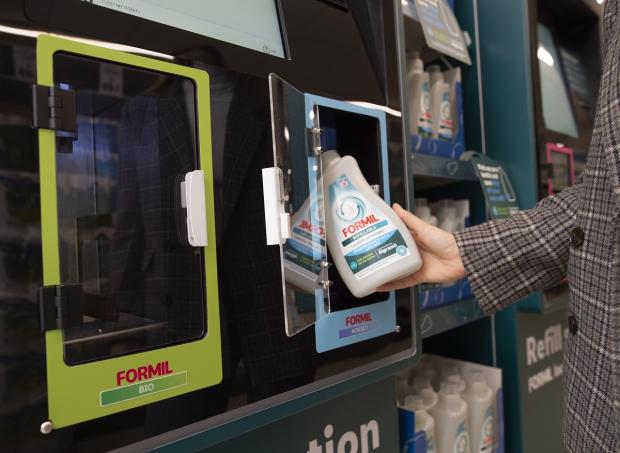 Hereford Times: The refill bottles smart chip allows the automated machine to register and recognise the bottle. Picture: Lidl