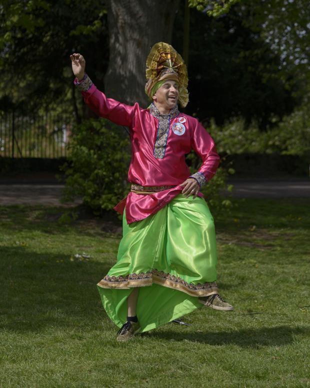 Hereford Times: Bangra dancing on Castle Green. Picture Paul Jackson