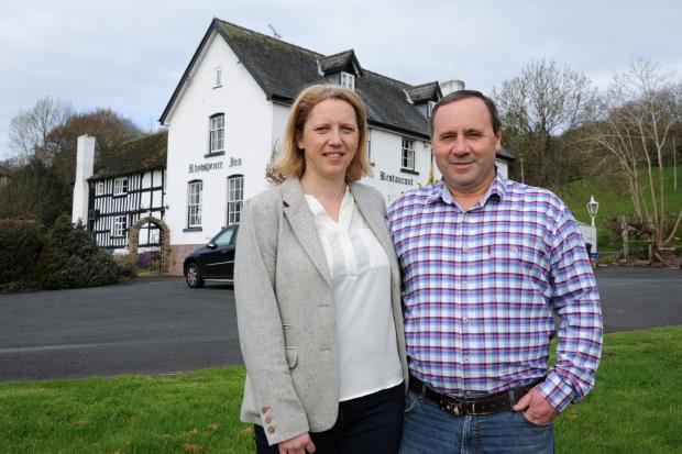 Hereford Times: Rhydspence Inn behind its owners Mark and Lowri Price