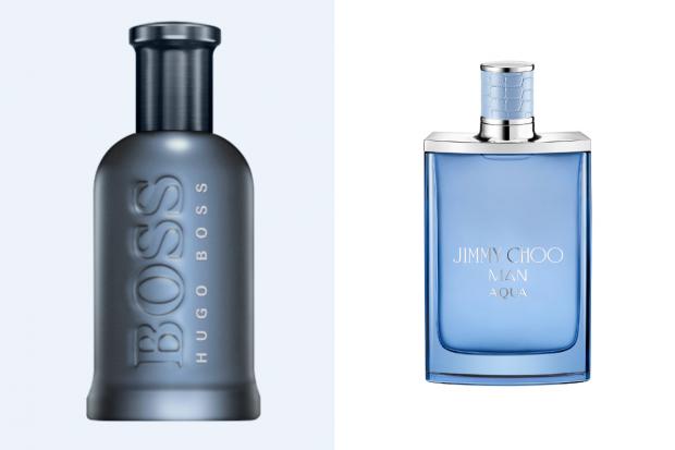 Hereford Times: (left to right) HUGO BOSS Boss Bottled Marine and Jimmy Choo Man Aqua. Credit: The Perfume Shop