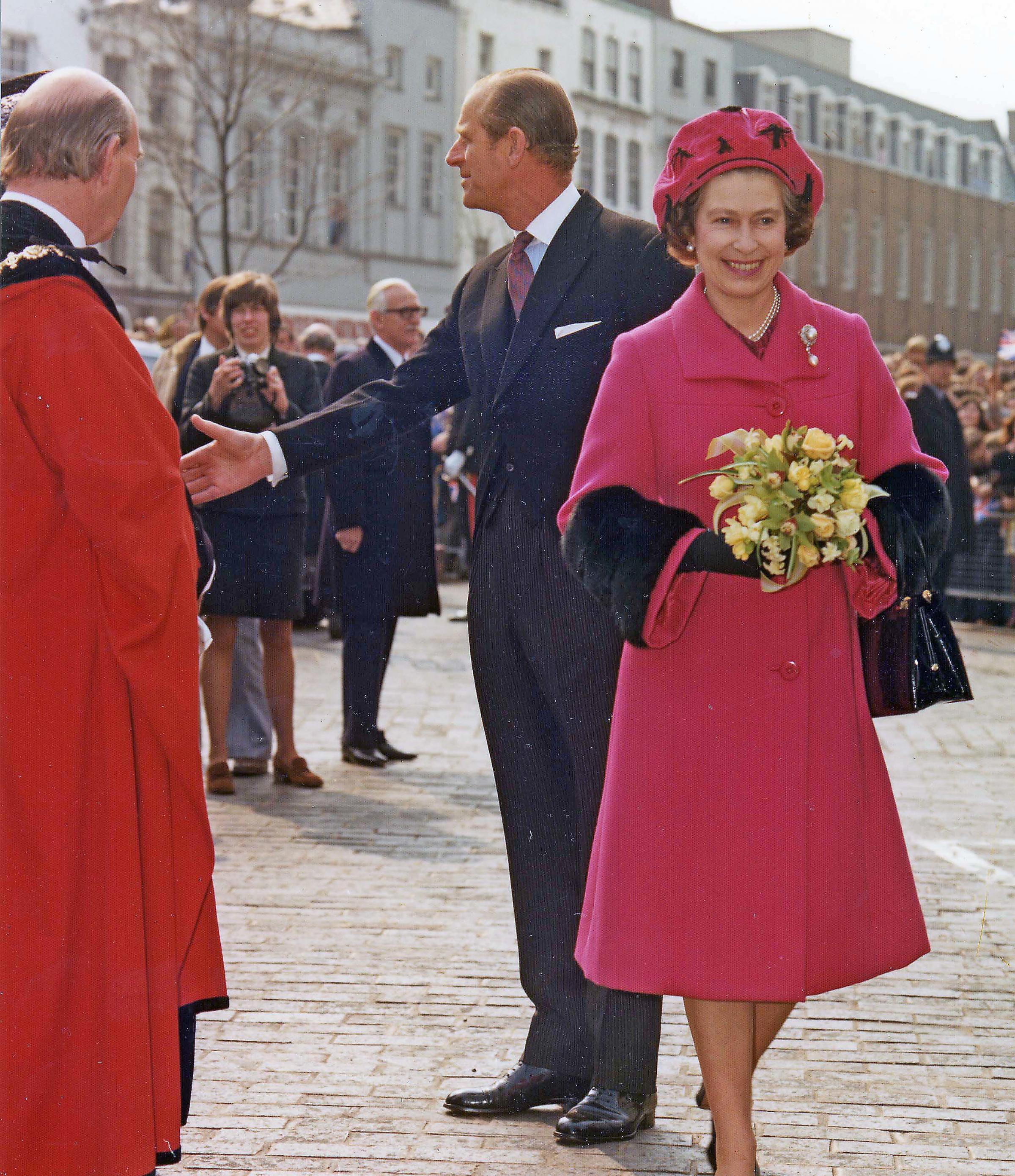 Prince Philip and the Queen visit Hereford on Maundy Thursday, 1976. Picture: Derek Foxton Archive
