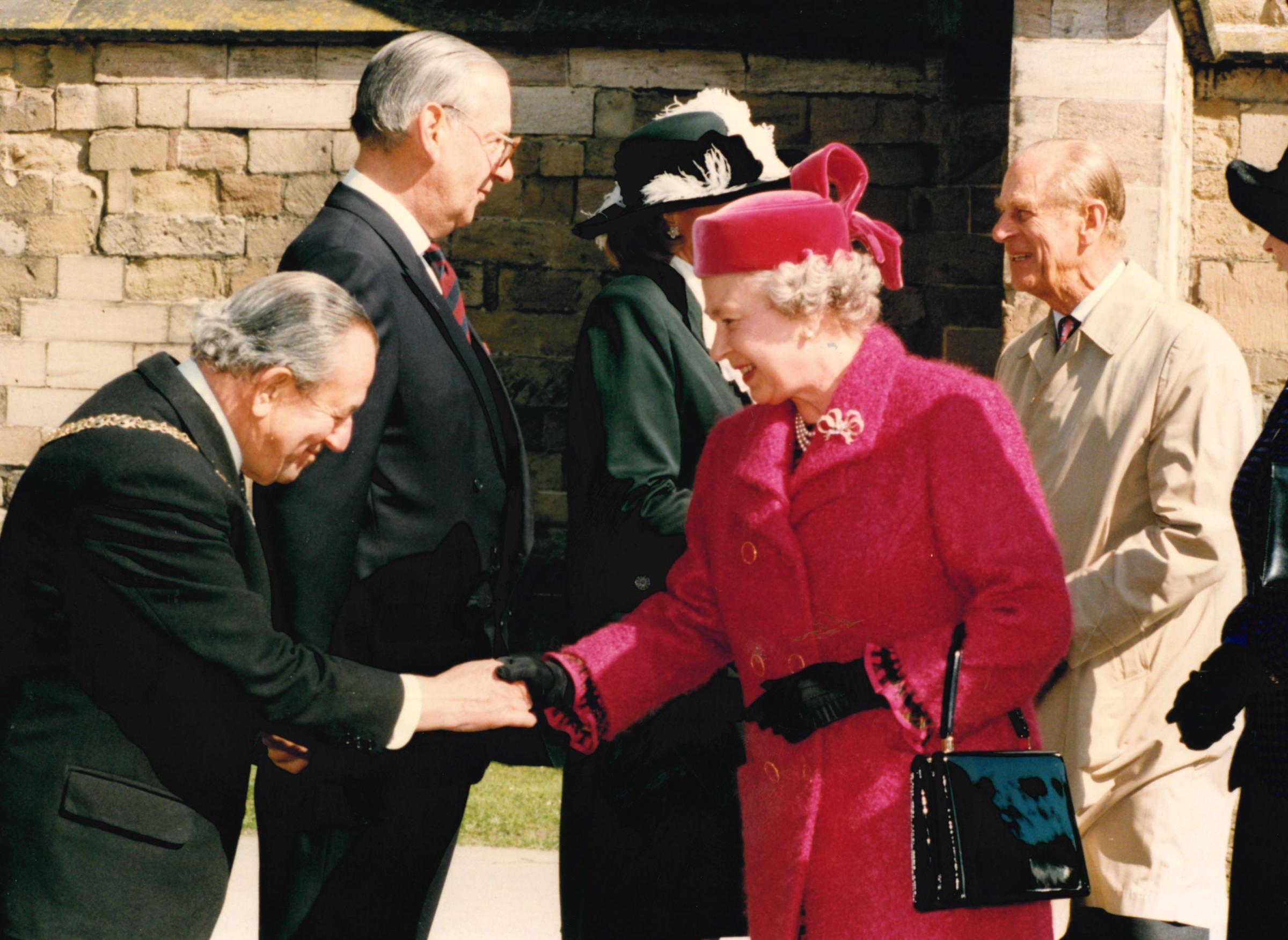 The Queen during a visit in 1996 when she officially opened Hereford’s library