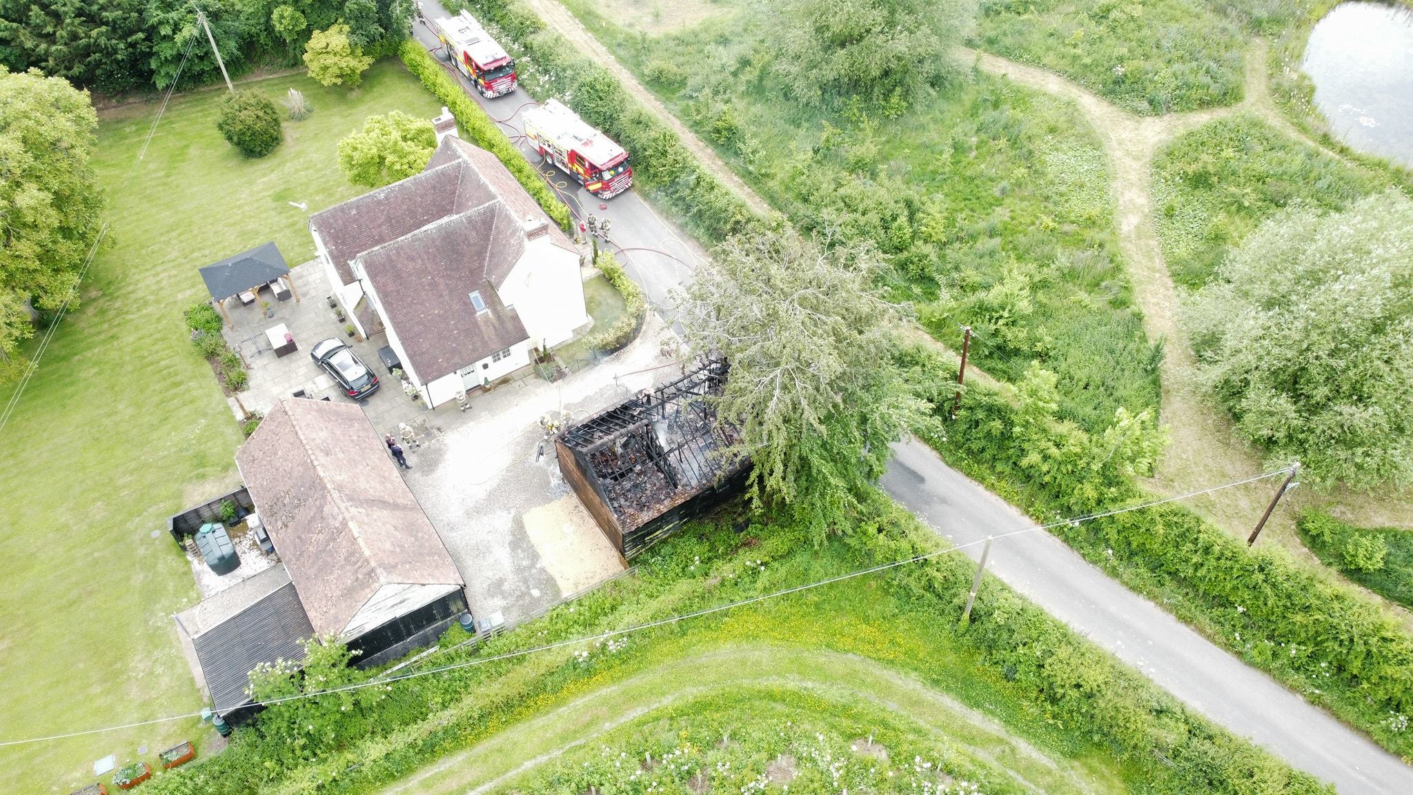 The damage cause by the fire in Auberrow, near Hereford. Picture courtesy of Keith George of Hereford Times Camera Club.