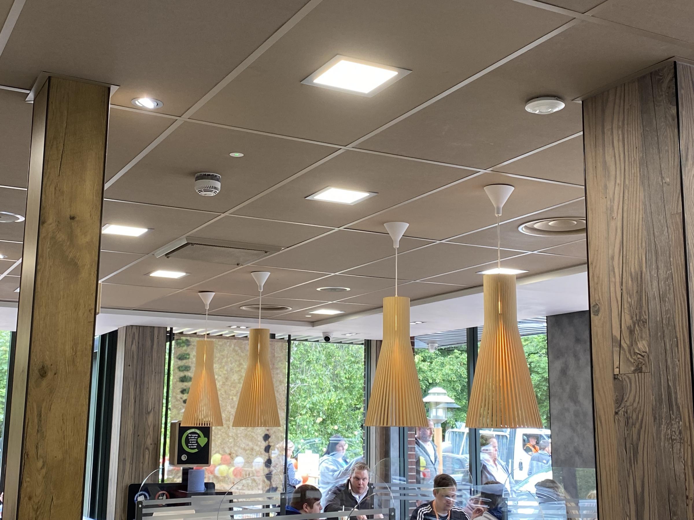 There is new lighting in the restaurant as part of the redesign 