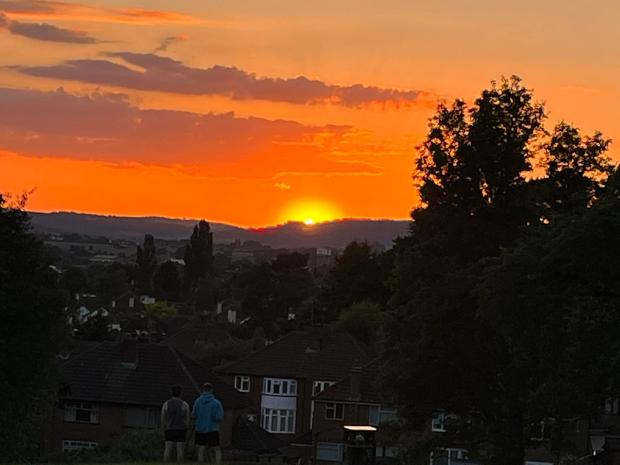 Hereford Times: Solstice sunset from Churchill Gardens, Hereford Picture: Lorne Wilden 