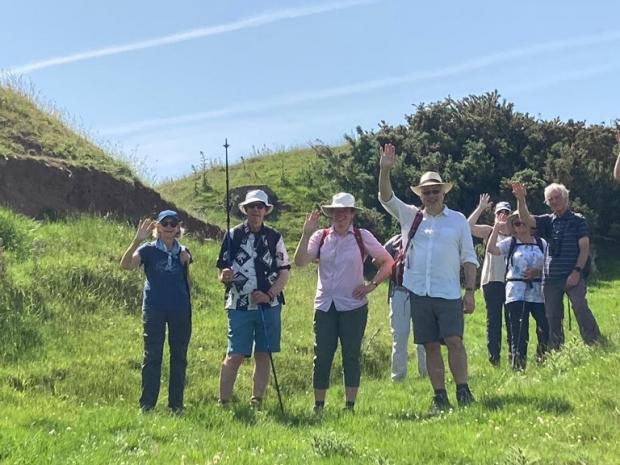 Hereford Times: Section 13 arrives at the ramparts of Bache Camp Iron Age fort along the route to Puddleston and Edwyn Ralph 
