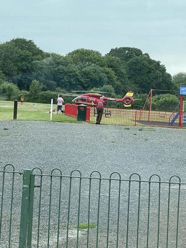 Hereford Times: The West Midlands Air Ambulance at the scene