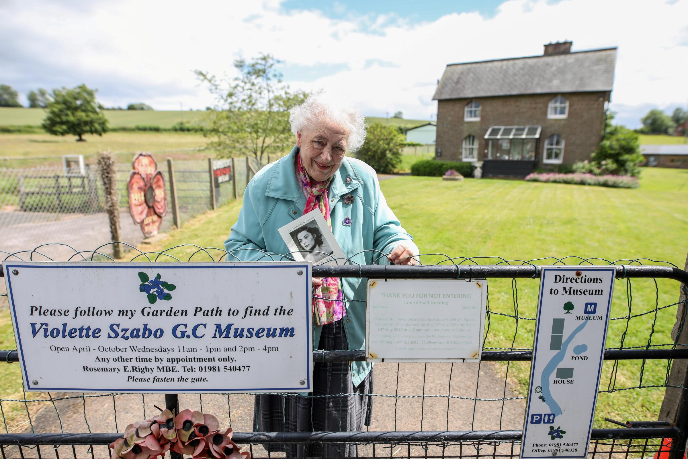 The Violette Szabo Museum opened in June 2000 and was the brainchild of Rosemary Rigby MBE.  Rosemary hopes to celebrate 100 years of Violets this year as she was unable to do so last year due to the covid pandemic.  Wormelow, Herefordshire.  See