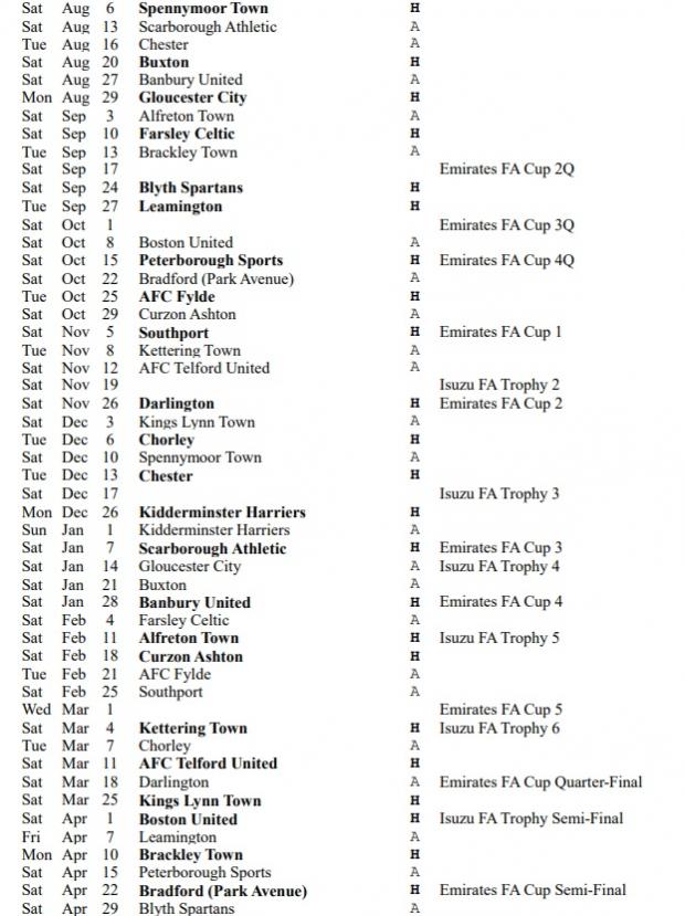Hereford Times: Hereford's league fixtures for the 2022/23 season