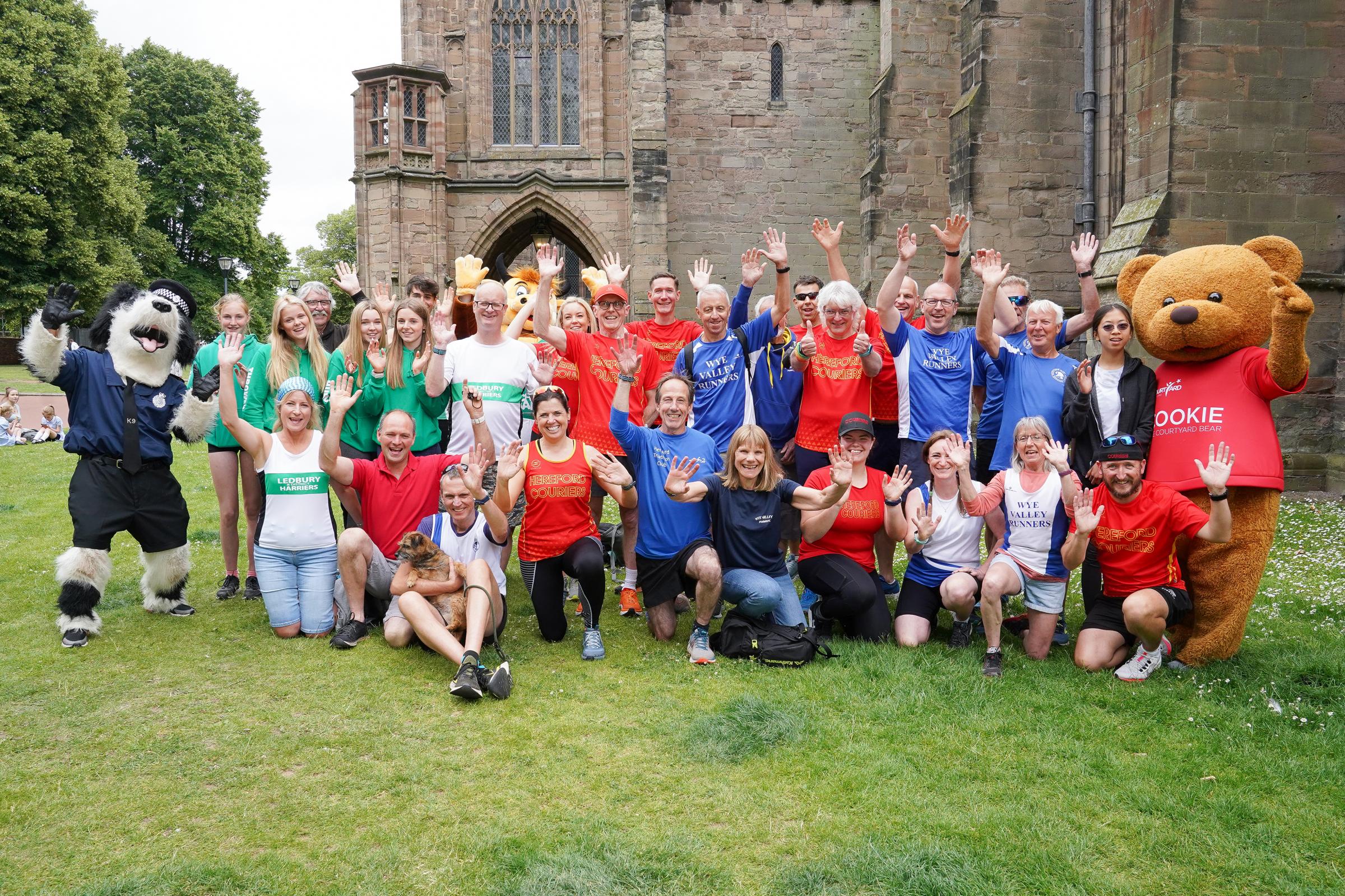 Running together and joining in the fun are members and runners from the Hereford & County Athletics Club, Hereford Couriers, Wye Valley Runners, Hereford Triathlon Club and Ledbury & District Harriers.