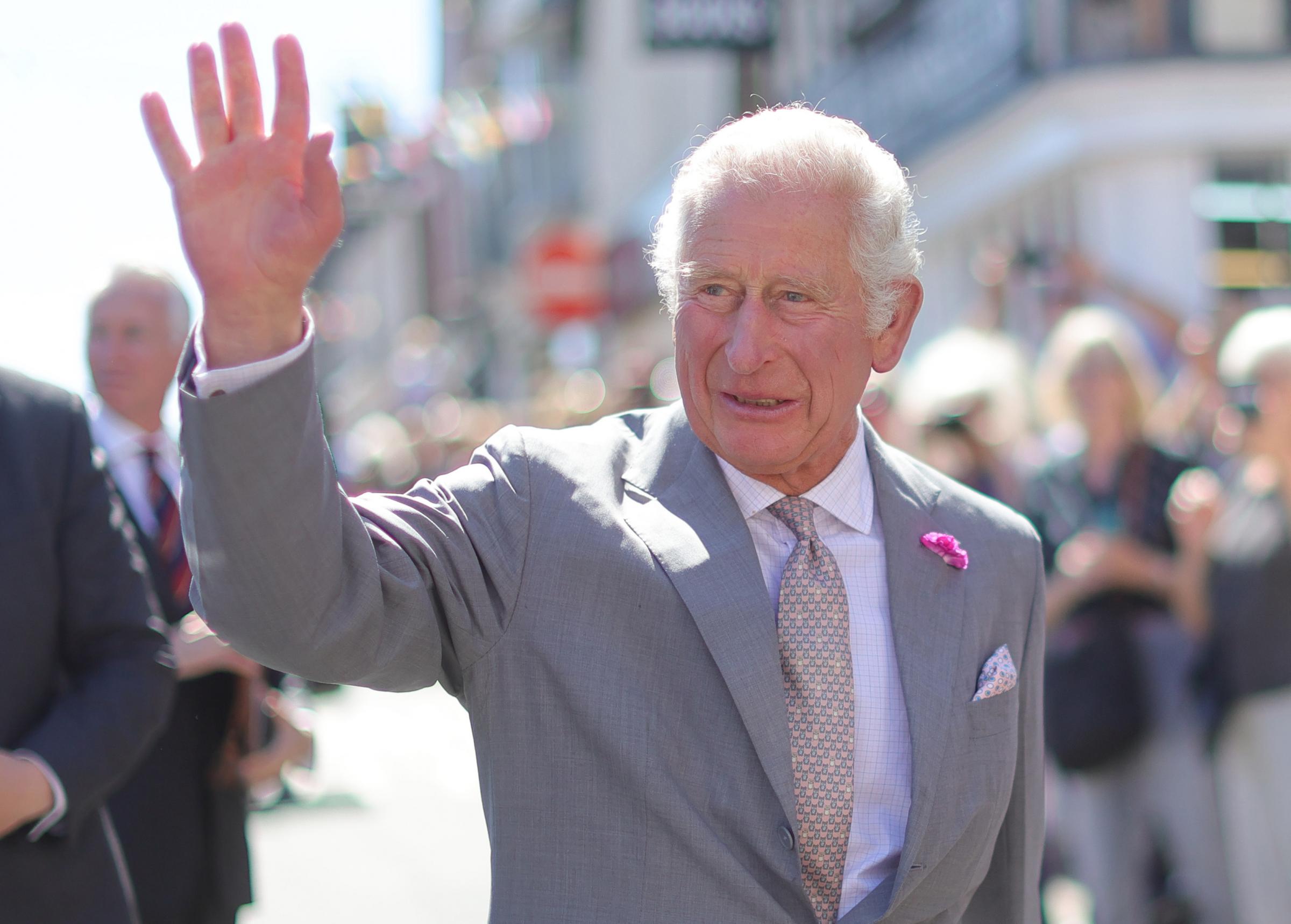 The Prince of Wales arrives to officially opens Hay Castle in Hay-on-Wye. Picture: Chris Jackson/PA Wire.