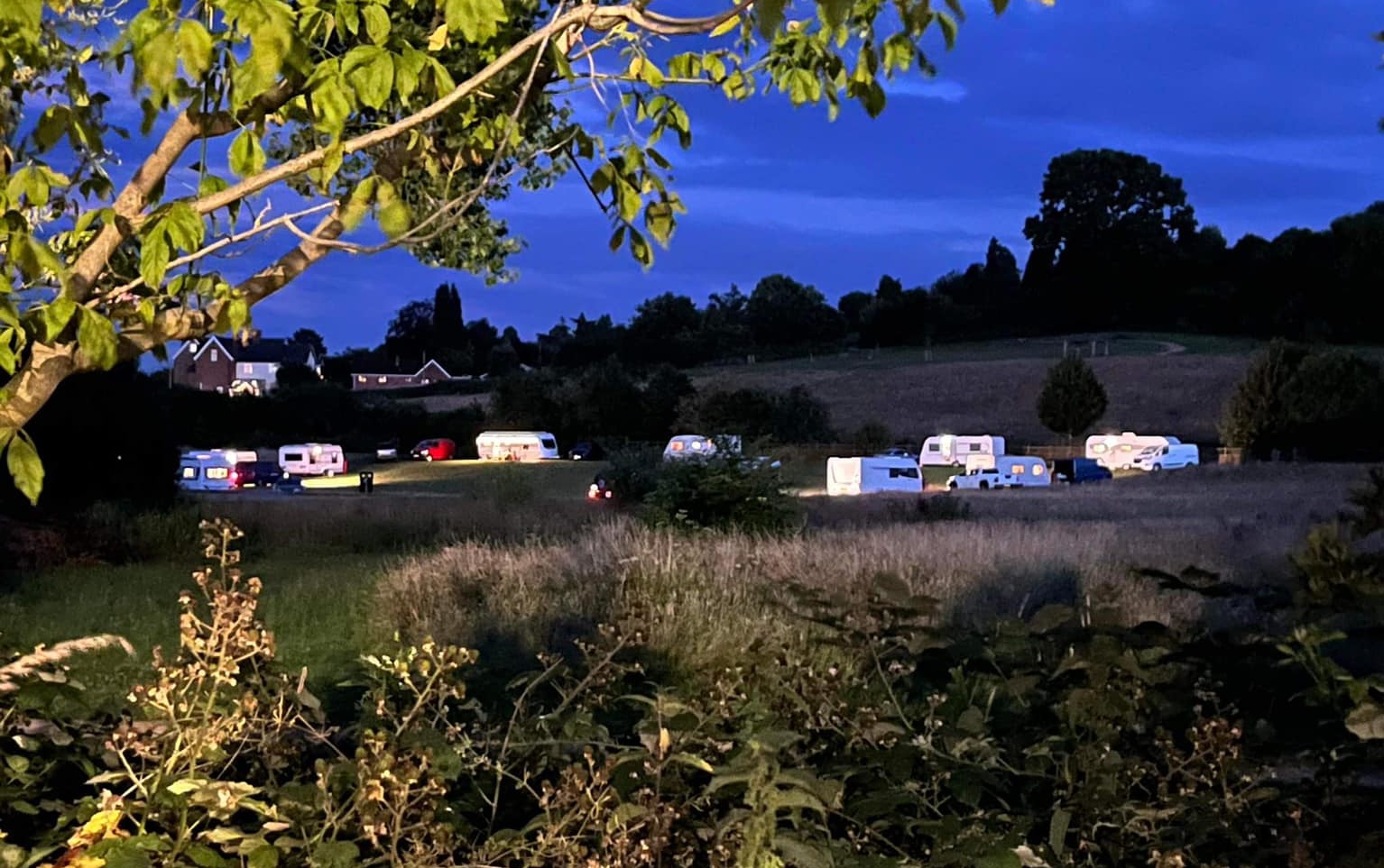 The travellers turned up on Wednesday evening, but police say officers could not find evidence of criminal damage
