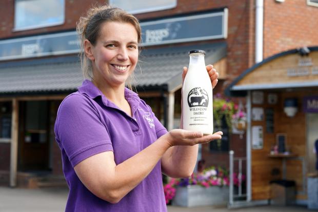 Hereford Times: Claire Howlett from Wicton Farm with her organic milk Picture: Rob Davies 