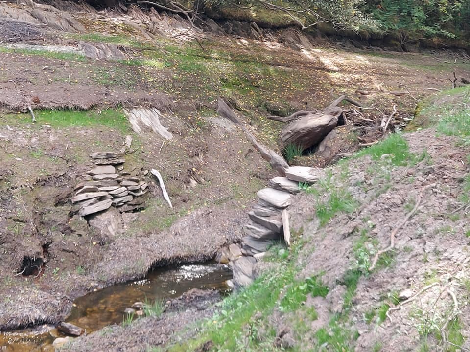 Remains of a bridge down stream of Dolymynach dam