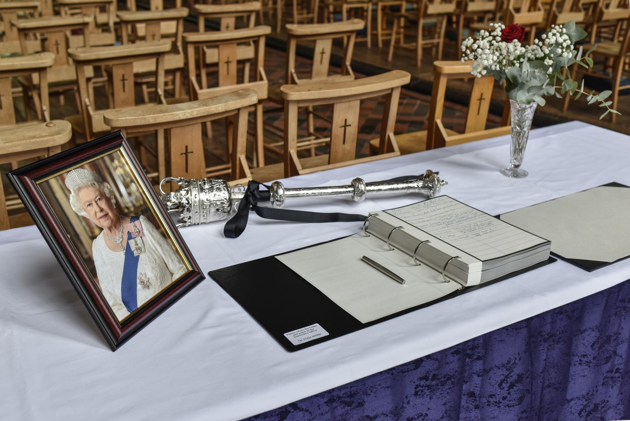 Condolence book at Leomister Priory. Picture: Christopher Preece