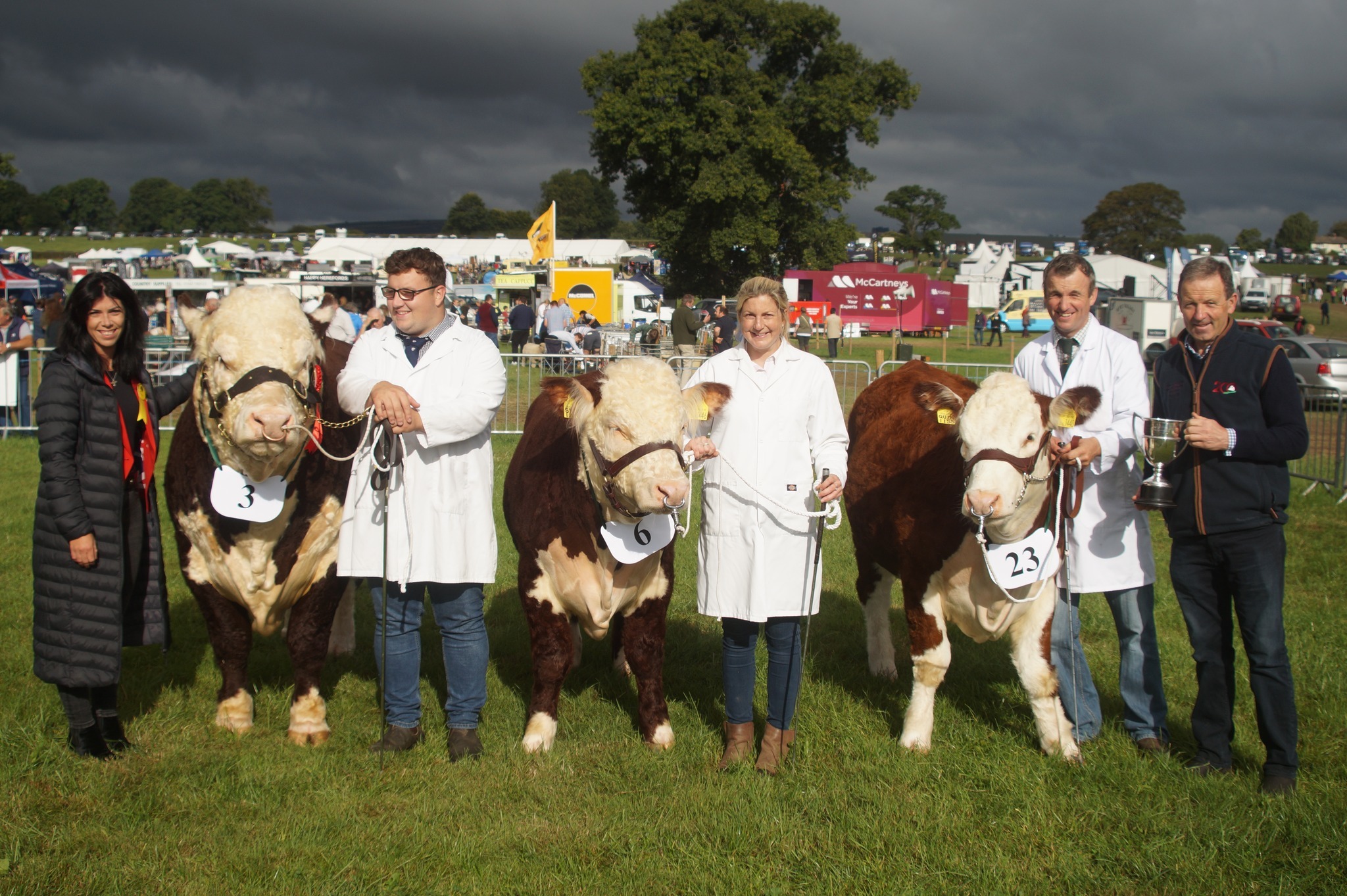 The winners lining up at the cattle show. Picture: Phil Evans