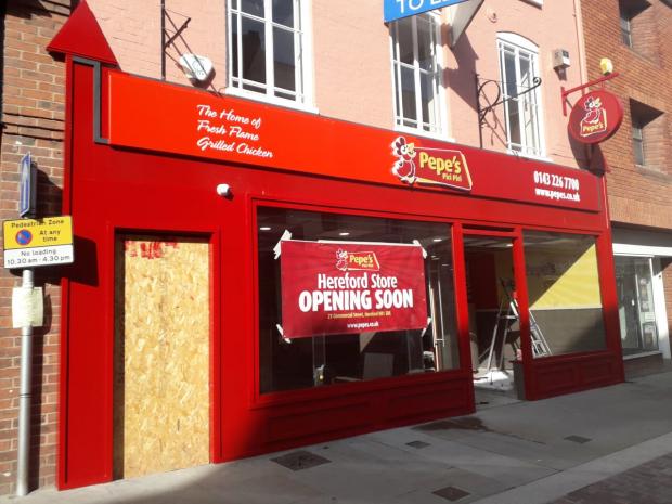 Hereford Times: Pepe's Piri Piri gears up to open in 2019. Picture: Hereford Times