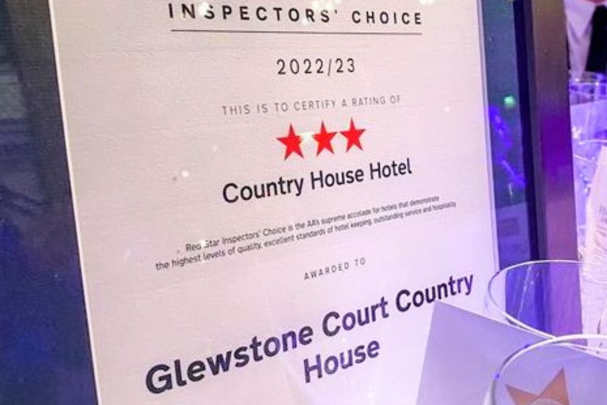 Glewstone Court, in Ross-on-Wye, has won an AA Red three star award 