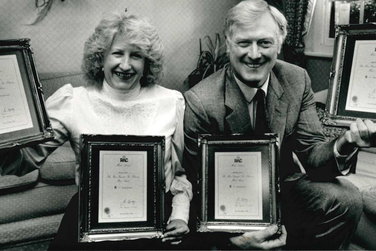 Anne and Roy Baker owners in 1990 with RAC awards