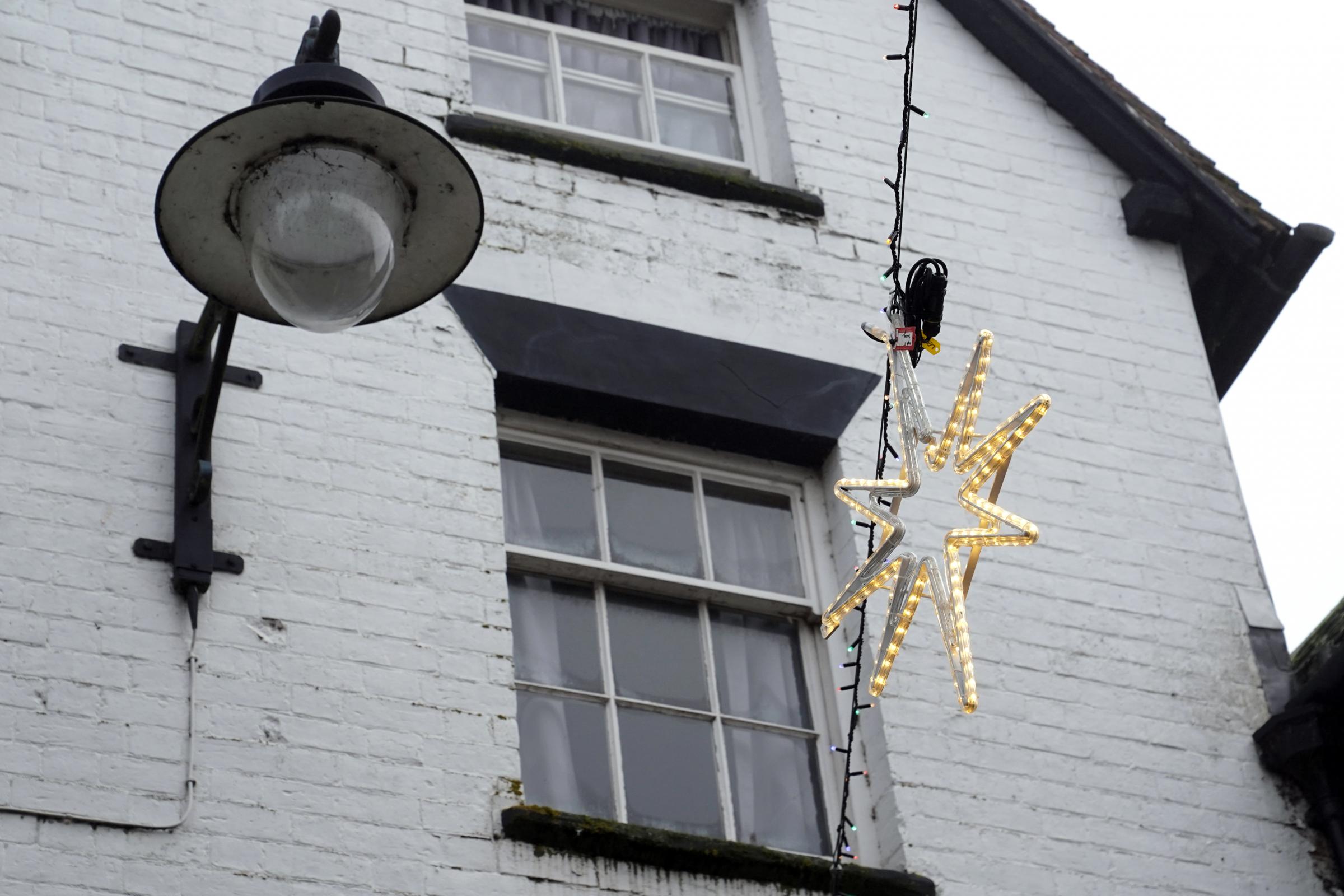 A dodgy Christmas street light in Leominster.