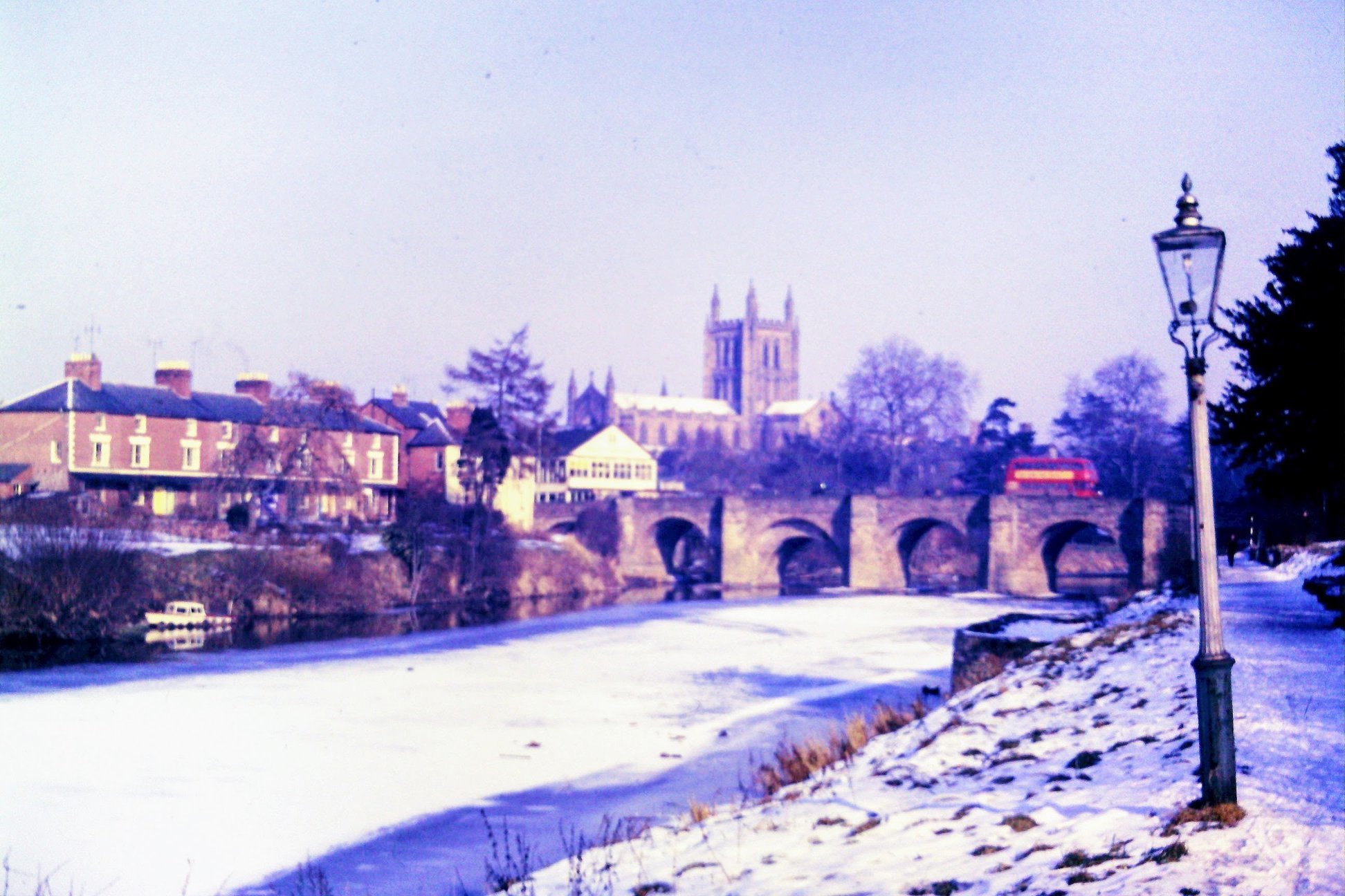 The frozen river Wye in Hereford in the early 1960s. Picture: Ken Joel