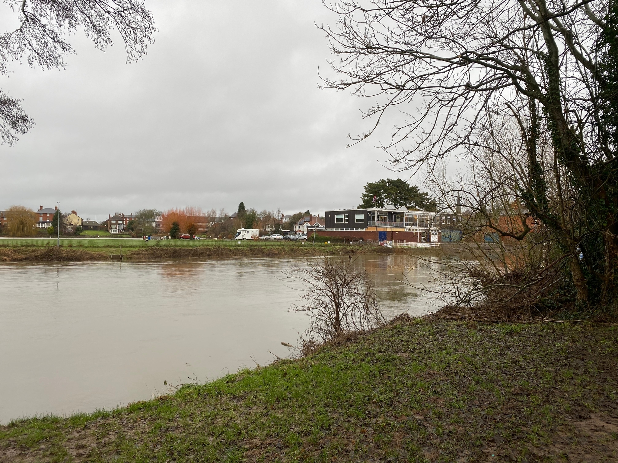 Pictures show the river under the Old Bridge and Greyfriars Bridge in Hereford is back within its banks. 