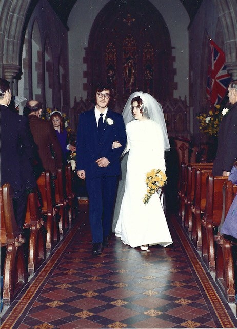 Brian and Gwyneth Jones on their wedding day in 1973