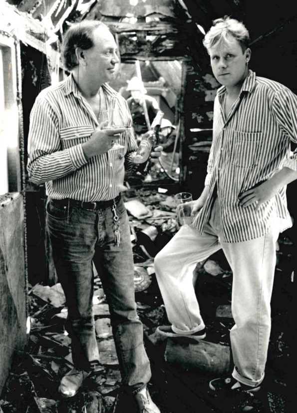 Novellos, Hereford: David Hornsby and Alan Riley in the aftermath of the fire in September 1989