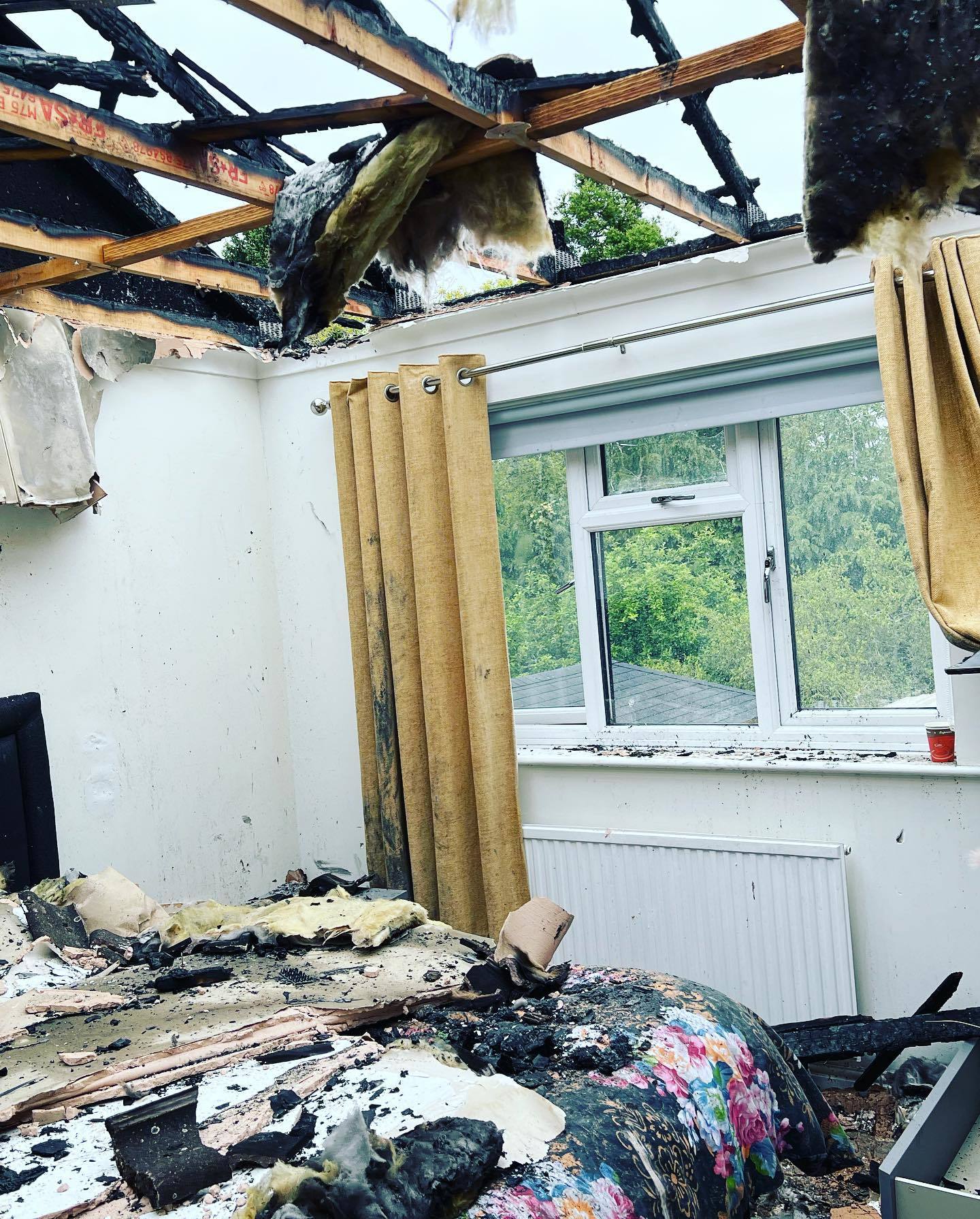 The house in Wyedean Rise was gutted by a fire on Bank Holiday Monday