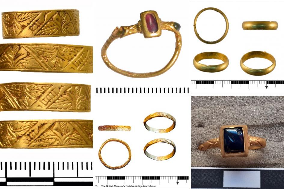Buried treasure: five gold rings dug up in Herefordshire 