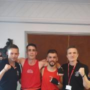 Danny Williams and Aram Osman with coaches Andy Guant and Paul Catten