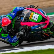 Luke Hedger in action at Silverstone in the Bennetts British Superbikes