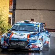 Josh McErlean and Keaton Williams in action in the ACI Rally Monza in their Hyundai i20 R5. Picture: Paul Mitchell