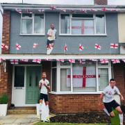 Dave Jones, from Credenhill, decorated his house ahead of the European Championships for Welsh partner Ashleigh Butcher