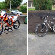 A motorbike and mountain bike have been stolen in a burglary in Knighton. Picture: Dyfed-Powys Police