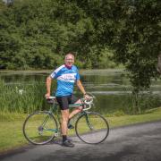 Cyclist Tony Ward at Pearl Lake Country Holiday Park at Shobdon in North Herefordshire. Picture: Rob Scamp