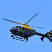 The police helicopter was flying over Herefordshire last night. Stock picture