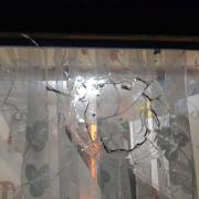 Windows at four properties near Hereford have been smashed as stones were thrown at them, West Mercia Police says