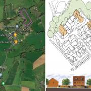 Site and illustrations of the Stoke Lacy plan, now rejected.