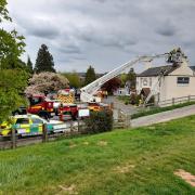 Firefighters have been called to the popular Bunch of Carrots pub in Hampton Bishop, near Hereford, to tackle a fire in a chimney. Picture: Phil Butler