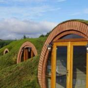 A graphic showing how the Hobbit Homes for Llwyngwilym near Rhayader could look.
