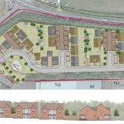 A plan of the proposed 33-home Withington estate, and what some of the houses would have looked like