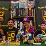 Pictured are Elaine Best, Adam Best, Dave Wetherall and Jip Darke at the Herefordshire Boardgamers latest event raising money for Hereford Pride.      Picture Michael Eden