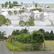 A view of how the scheme will look, and the current entrance to St Weonards (Google Street View)