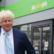 A waxwork figurine of Boris Johnson from Madame Tussauds has been put outside the Job Centre in Blackpool