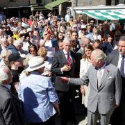 The Prince of Wales meets with members of the public during a visit to Hay Castle in Hay-on-Wye, Powys. Picture: 
Chris Jackson/PA Wire.