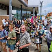 Protesters march through Hereford.  Picture:  Rick Goldsmith
